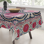 Tashkent Suzani Uzbekistan Floral Embroidery Print Tablecloth Gallery Image 3