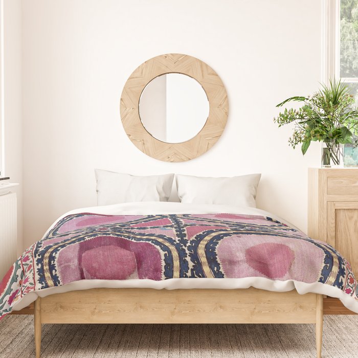 Tashkent Suzani Uzbekistan Floral Embroidery Print Duvet Cover Gallery Image 3