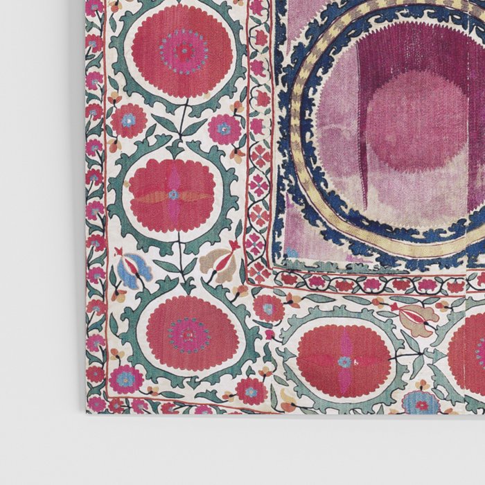 Tashkent Suzani Uzbekistan Floral Embroidery Print Poster Gallery Image 3