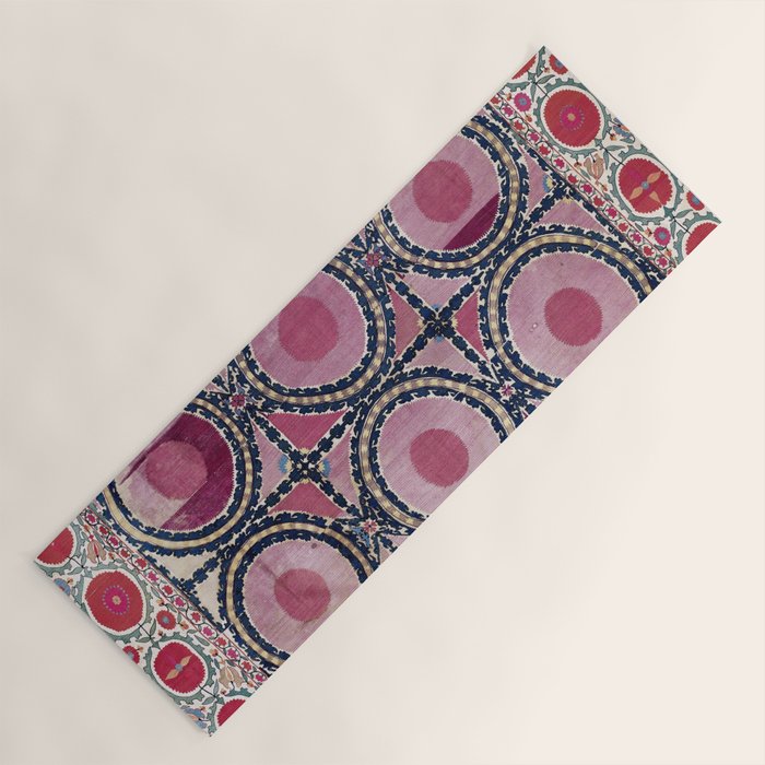 Tashkent Suzani Uzbekistan Floral Embroidery Print Yoga Mat Gallery Image 1