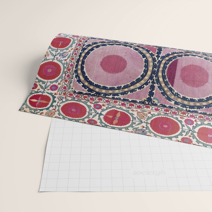Tashkent Suzani Uzbekistan Floral Embroidery Print Wrapping Paper Gallery Image 2