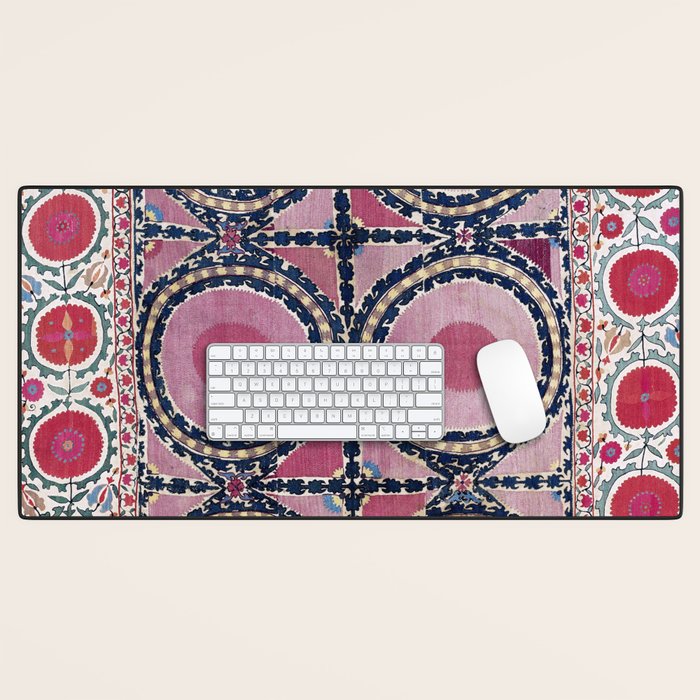 Tashkent Suzani Uzbekistan Floral Embroidery Print Desk Mat Gallery Image 1