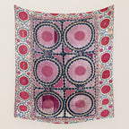 Tashkent Suzani Uzbekistan Floral Embroidery Print Wall Tapestry Gallery Image 4