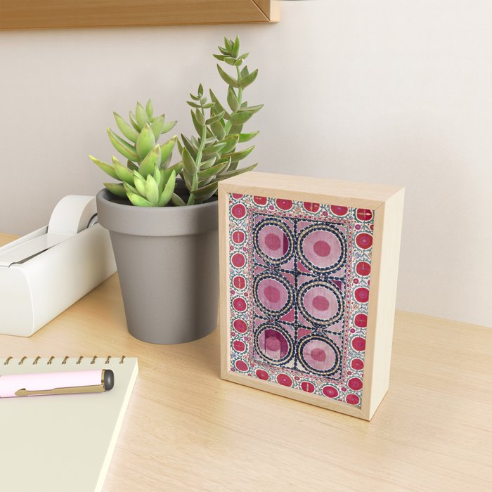 Tashkent Suzani Uzbekistan Floral Embroidery Print Mini Art Print Gallery Image 2
