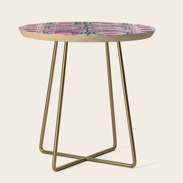 Tashkent Suzani Uzbekistan Floral Embroidery Print Side Table Gallery Image 1
