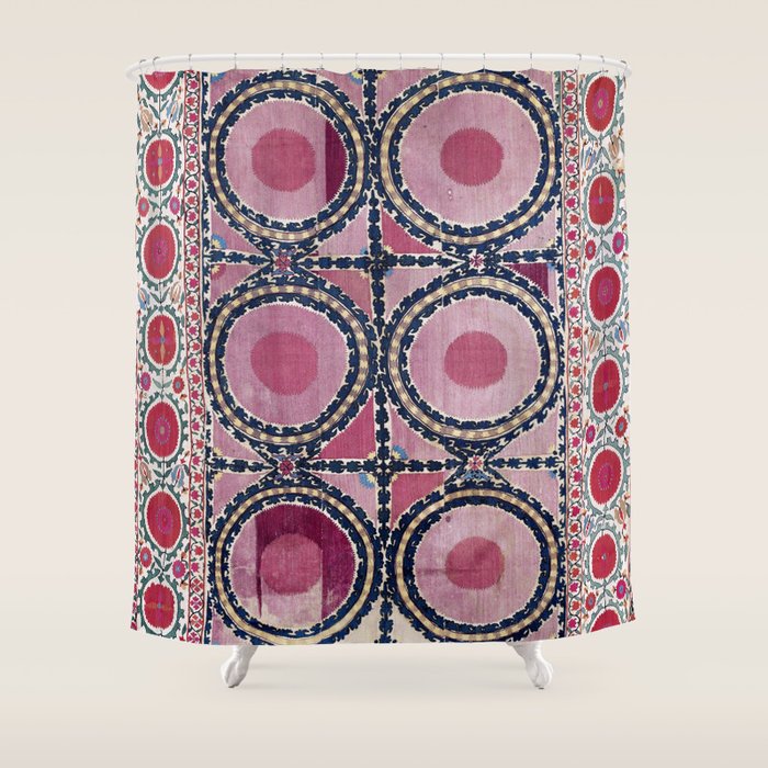 Tashkent Suzani Uzbekistan Floral Embroidery Print Shower Curtain Gallery Image 1