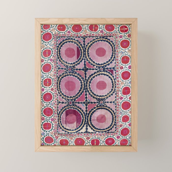 Tashkent Suzani Uzbekistan Floral Embroidery Print Mini Art Print Gallery Image 1