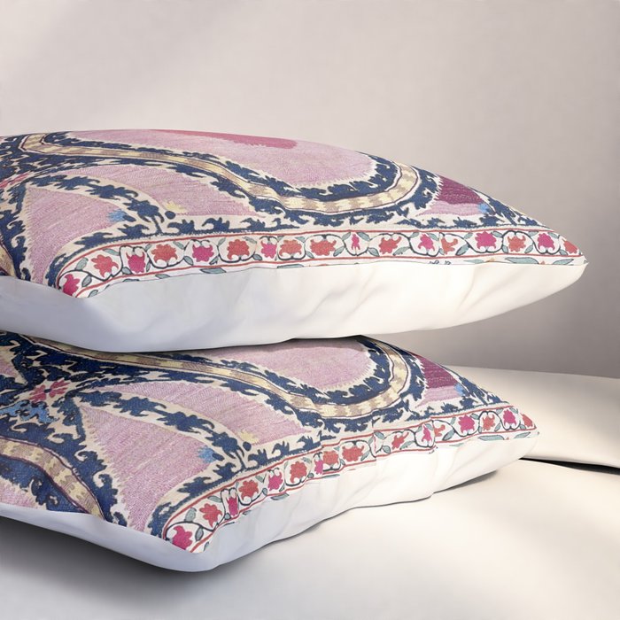 Tashkent Suzani Uzbekistan Floral Embroidery Print Pillow Sham Gallery Image 3