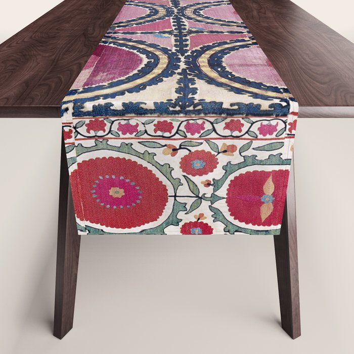 Tashkent Suzani Uzbekistan Floral Embroidery Print Table Runner Gallery Image 1