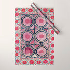 Tashkent Suzani Uzbekistan Floral Embroidery Print Wrapping Paper Gallery Image 1