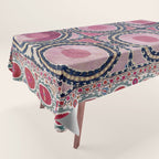 Tashkent Suzani Uzbekistan Floral Embroidery Print Tablecloth Gallery Image 1