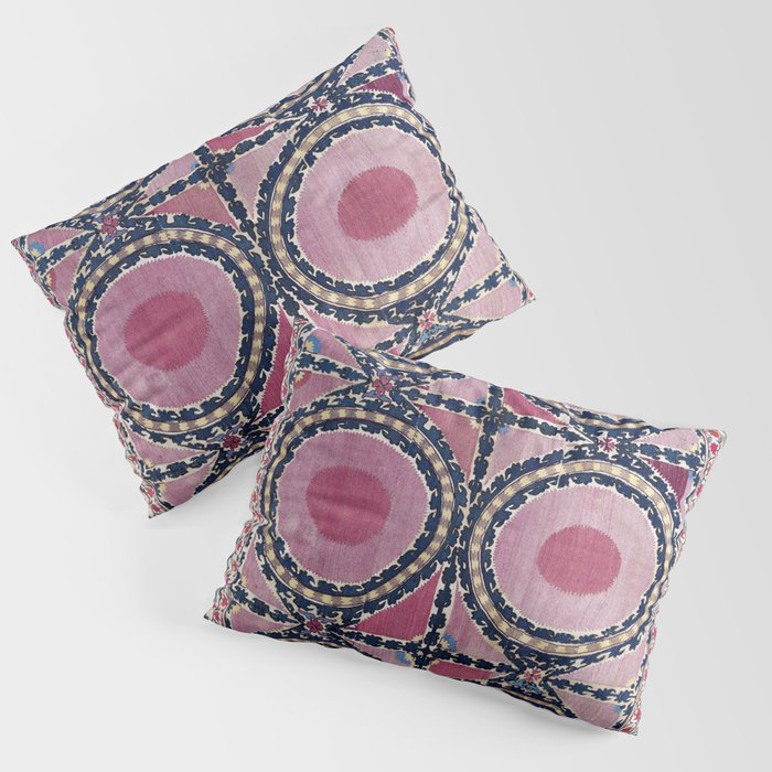 Tashkent Suzani Uzbekistan Floral Embroidery Print Pillow Sham Gallery Image 3