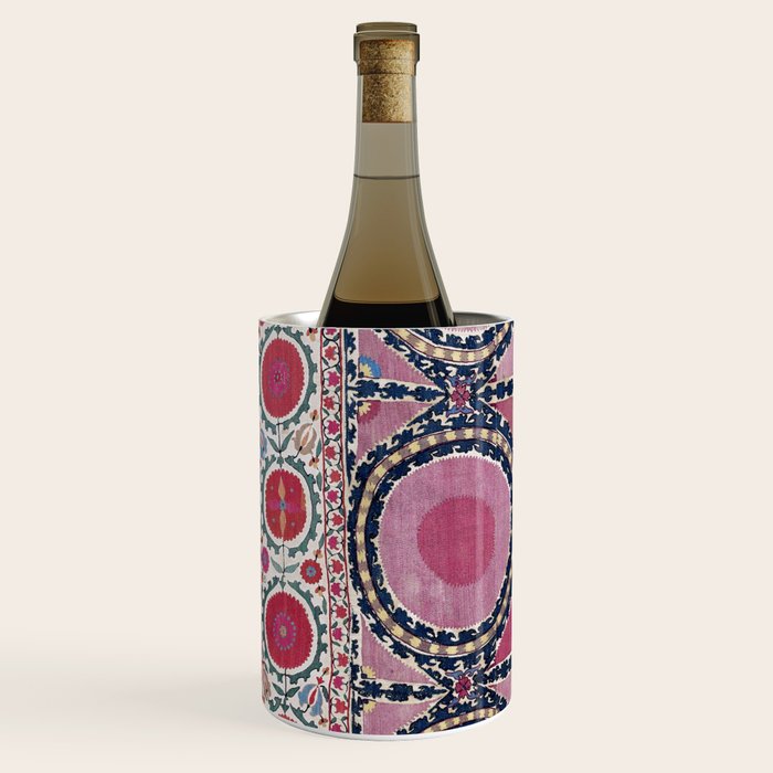 Tashkent Suzani Uzbekistan Floral Embroidery Print Wine Chiller Gallery Image 2