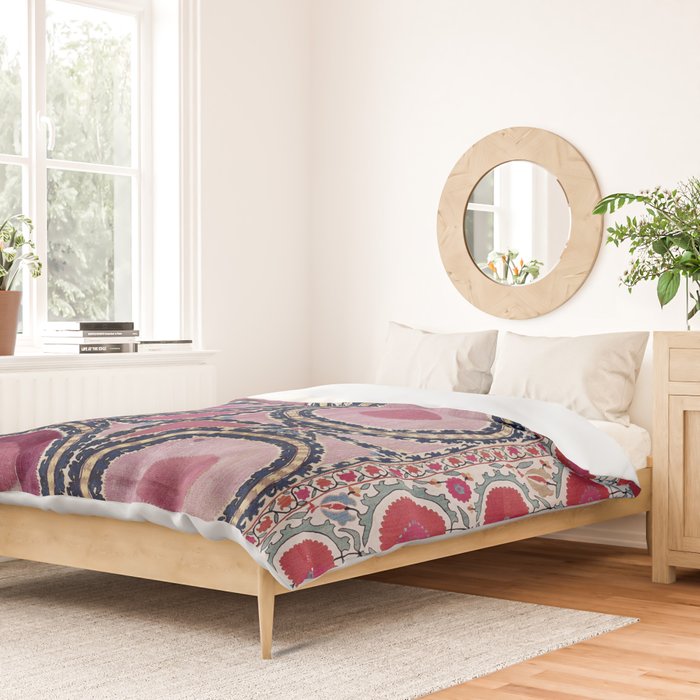 Tashkent Suzani Uzbekistan Floral Embroidery Print Duvet Cover Gallery Image 2
