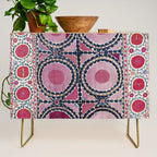 Tashkent Suzani Uzbekistan Floral Embroidery Print Credenza Gallery Image 1