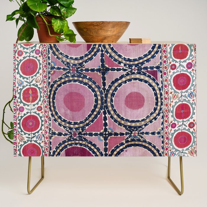 Tashkent Suzani Uzbekistan Floral Embroidery Print Credenza Gallery Image 1