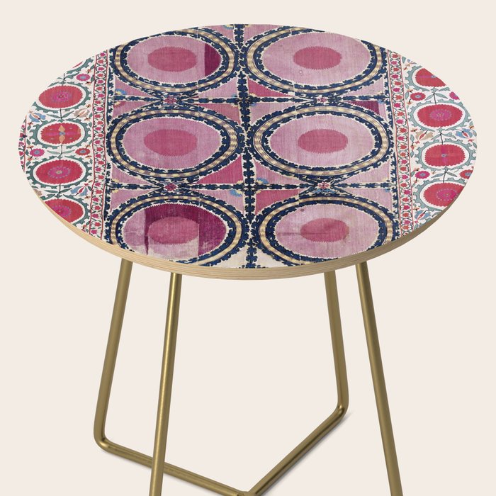 Tashkent Suzani Uzbekistan Floral Embroidery Print Side Table Gallery Image 2