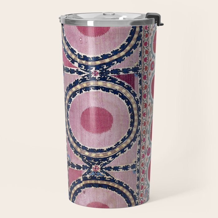 Tashkent Suzani Uzbekistan Floral Embroidery Print Travel Mug Gallery Image 2