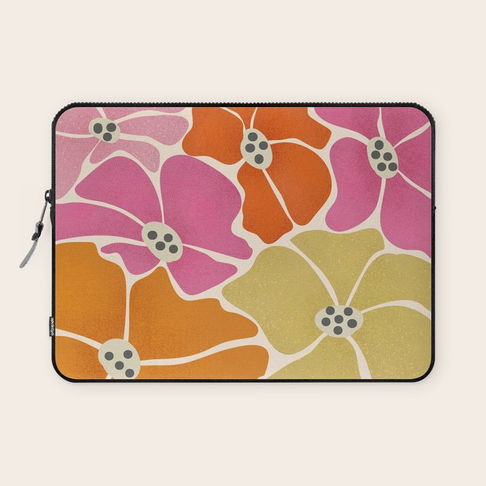 Blooming Retro Florals Laptop Sleeve Gallery Image 1