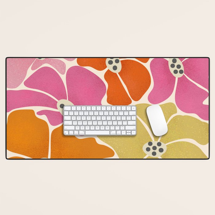 Blooming Retro Florals Desk Mat Gallery Image 1