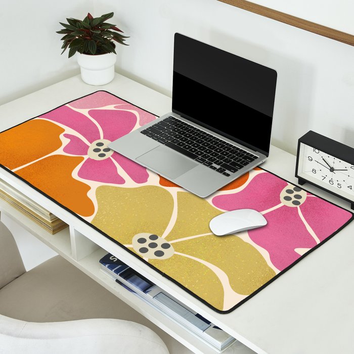 Blooming Retro Florals Desk Mat Gallery Image 2