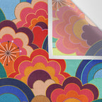 70s rainbow flowers sunset colors Wall Tapestry Gallery Image 3