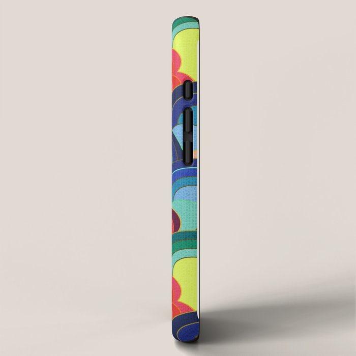 70s rainbow flowers sunset colors iPhone Case Gallery Image 2