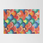70s rainbow flowers sunset colors Rug Gallery Image 2
