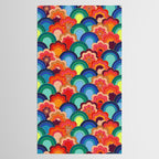 70s rainbow flowers sunset colors Tablecloth Gallery Image 2