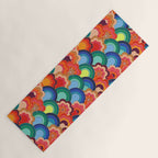 70s rainbow flowers sunset colors Yoga Mat Gallery Image 1