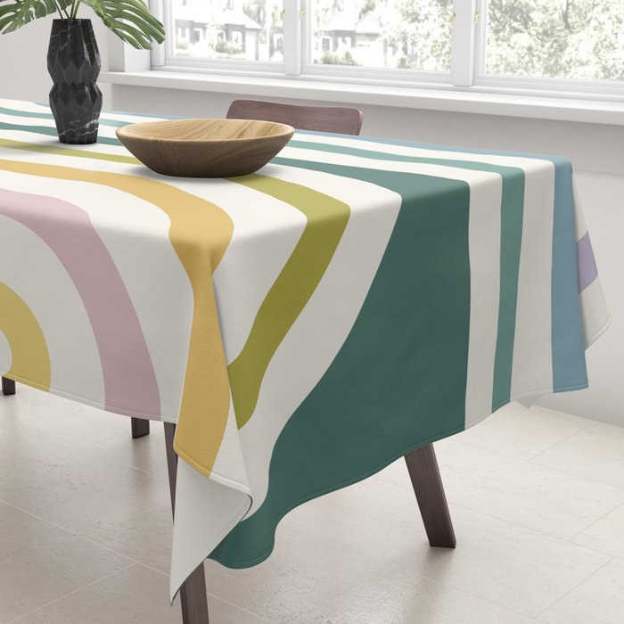 Bold Curvature Stripes XIV Tablecloth Gallery Image 3