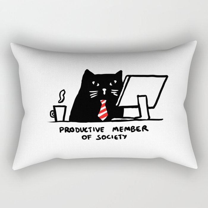 Productive member of society Rectangular Pillow Gallery Image 1