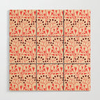 Peachy vintage flowerpattern Wood Wall Art Gallery Image 1