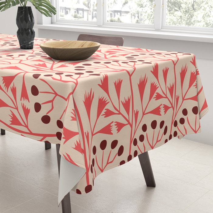Peachy vintage flowerpattern Tablecloth Gallery Image 3