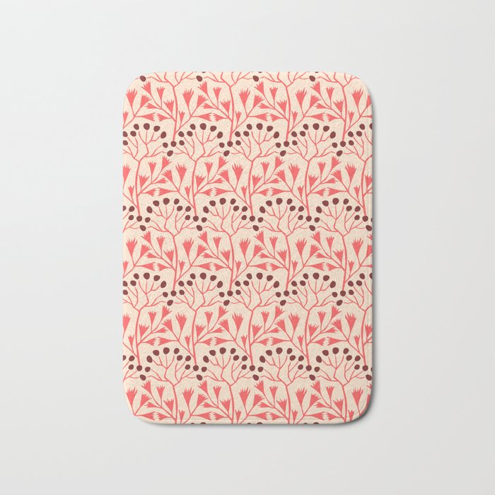 Peachy vintage flowerpattern Bath Mat Gallery Image 1