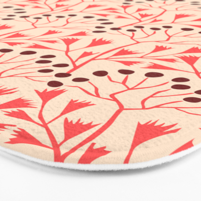 Peachy vintage flowerpattern Bath Mat Gallery Image 3