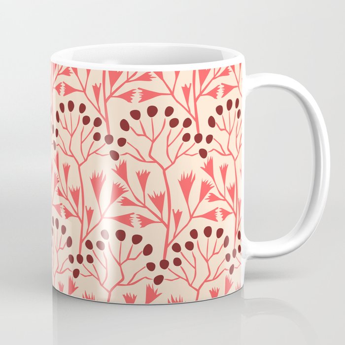 Peachy vintage flowerpattern Coffee Mug Gallery Image 1