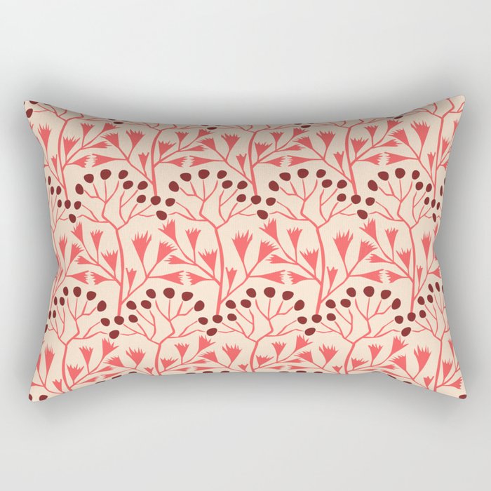 Peachy vintage flowerpattern Rectangular Pillow Gallery Image 1