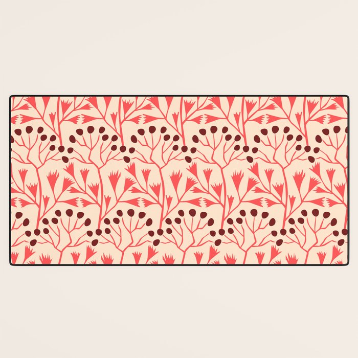 Peachy vintage flowerpattern Desk Mat Gallery Image 3
