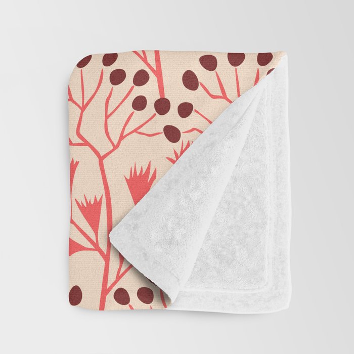 Peachy vintage flowerpattern Throw Blanket Gallery Image 3