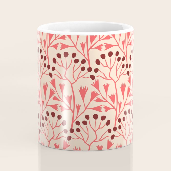 Peachy vintage flowerpattern Coffee Mug Gallery Image 4