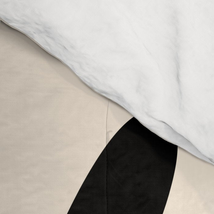 Big Daisy Retro Minimalist Black and Almond Cream Comforter Gallery Image 4