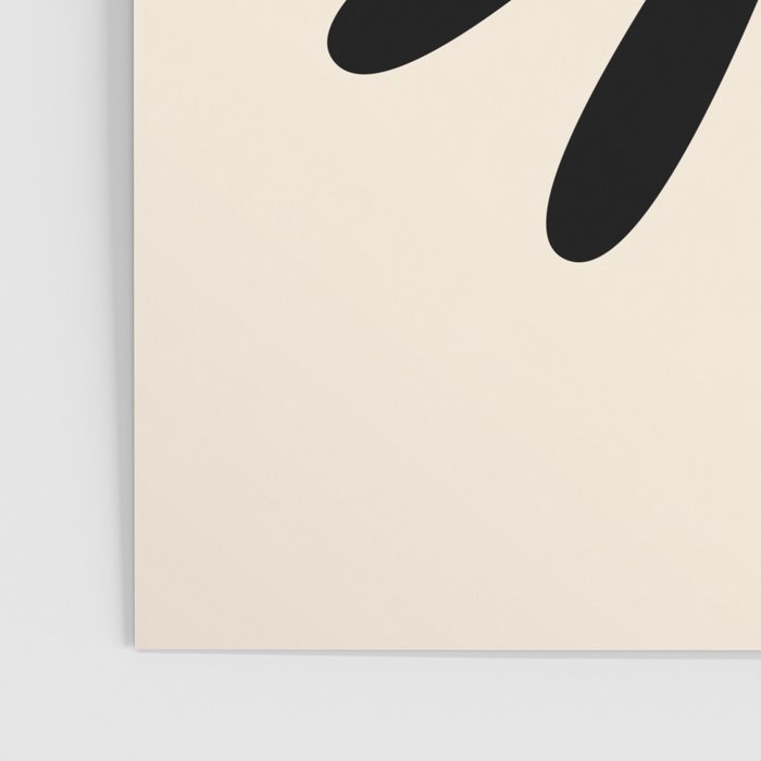 Big Daisy Retro Minimalist Black and Almond Cream Poster Gallery Image 3