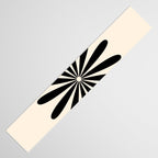 Big Daisy Retro Minimalist Black and Almond Cream Table Runner Gallery Image 3