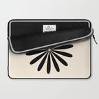 Big Daisy Retro Minimalist Black and Almond Cream Laptop Sleeve Gallery Image 2