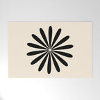 Big Daisy Retro Minimalist Black and Almond Cream Welcome Mat Gallery Image 1