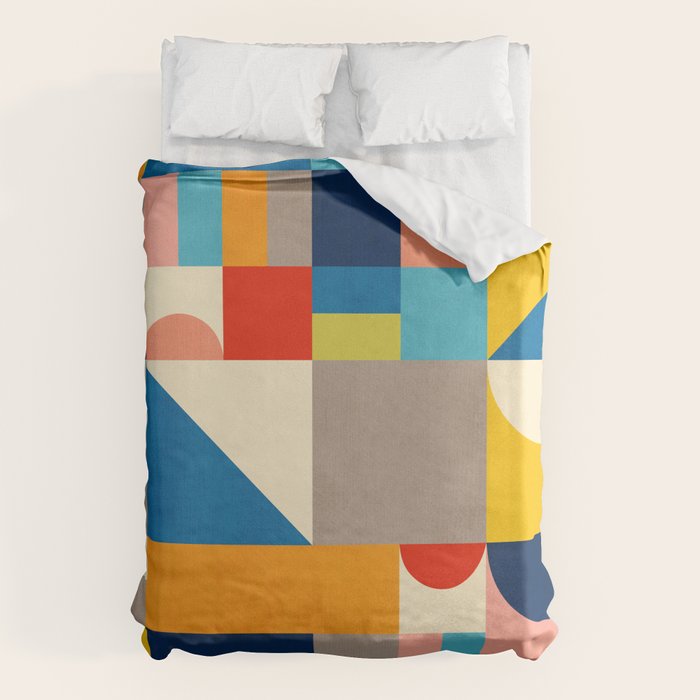 Bright Colorful Geometric Modern Vibrant Art Duvet Cover Gallery Image 1