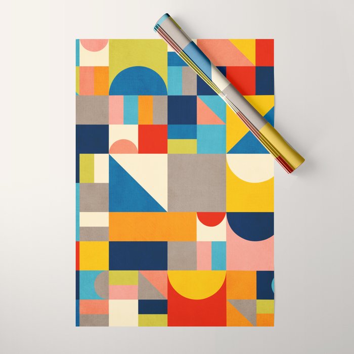 Bright Colorful Geometric Modern Vibrant Art Wrapping Paper Gallery Image 1