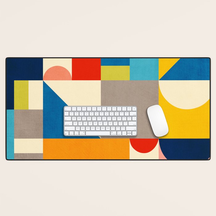 Bright Colorful Geometric Modern Vibrant Art Desk Mat Gallery Image 1