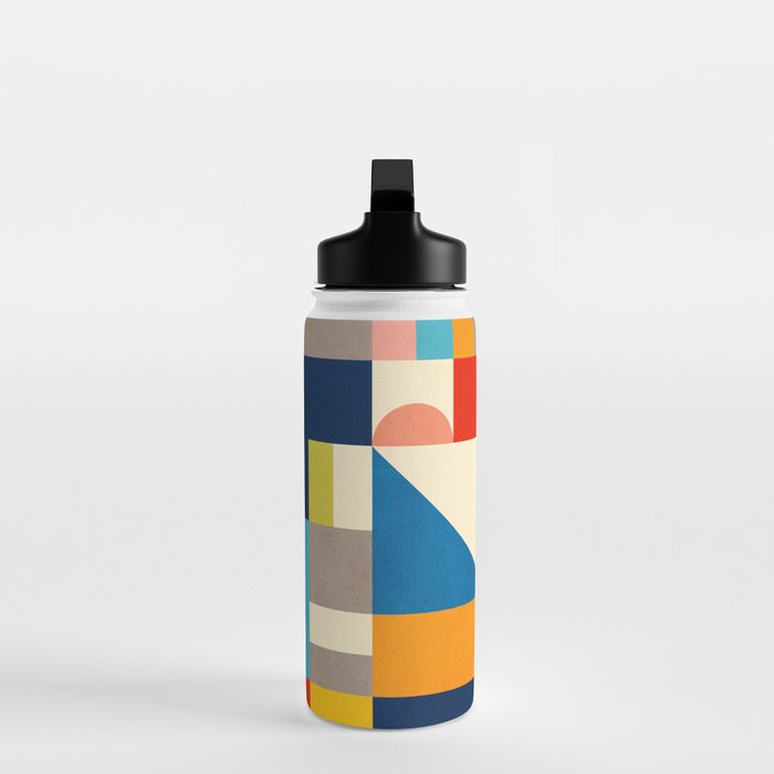 Bright Colorful Geometric Modern Vibrant Art Water Bottle Gallery Image 3